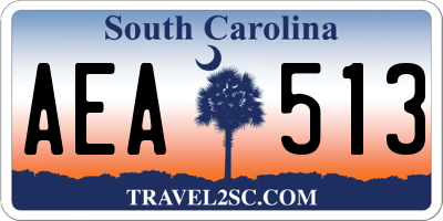 SC license plate AEA513