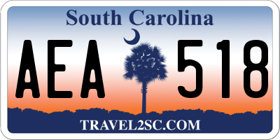 SC license plate AEA518