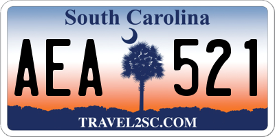 SC license plate AEA521