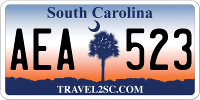 SC license plate AEA523