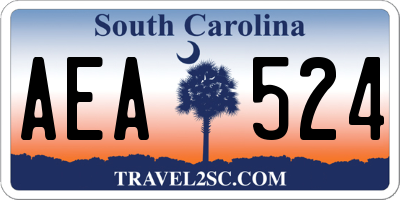 SC license plate AEA524