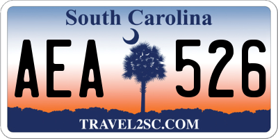 SC license plate AEA526