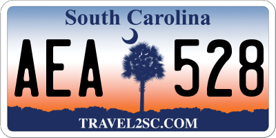 SC license plate AEA528