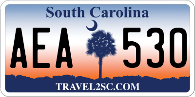SC license plate AEA530