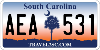 SC license plate AEA531