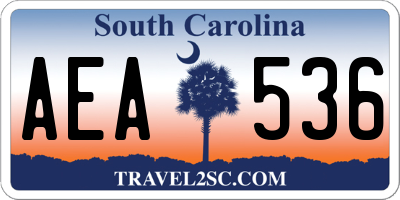 SC license plate AEA536