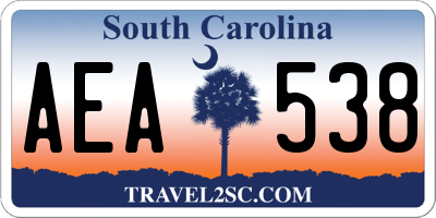 SC license plate AEA538