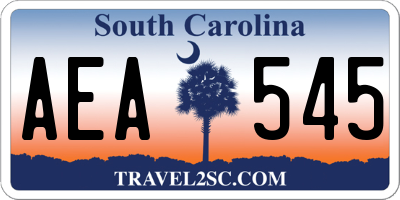 SC license plate AEA545