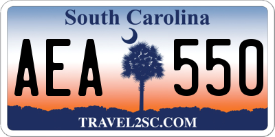 SC license plate AEA550