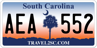 SC license plate AEA552