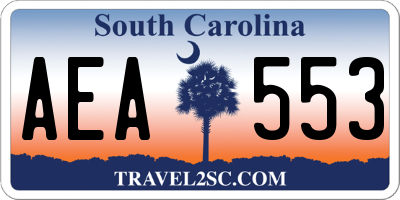 SC license plate AEA553