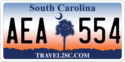 SC license plate AEA554