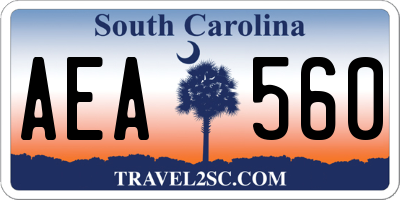 SC license plate AEA560