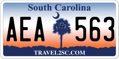 SC license plate AEA563