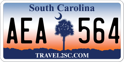 SC license plate AEA564