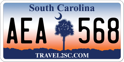 SC license plate AEA568
