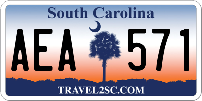 SC license plate AEA571