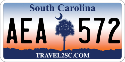 SC license plate AEA572