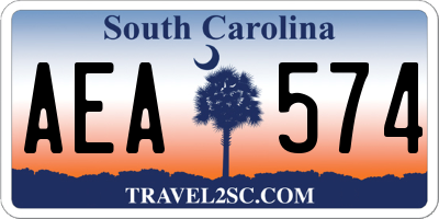 SC license plate AEA574