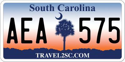 SC license plate AEA575
