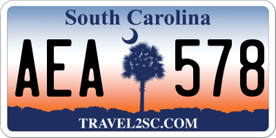SC license plate AEA578