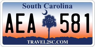 SC license plate AEA581