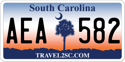 SC license plate AEA582
