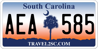 SC license plate AEA585