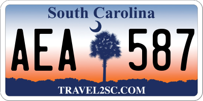 SC license plate AEA587