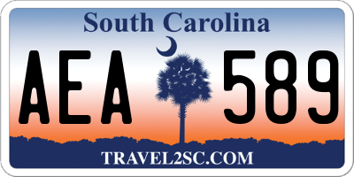 SC license plate AEA589