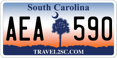 SC license plate AEA590