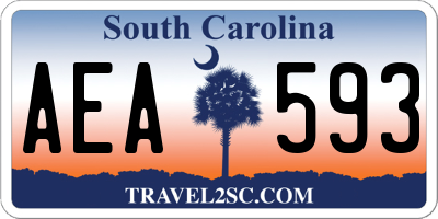 SC license plate AEA593