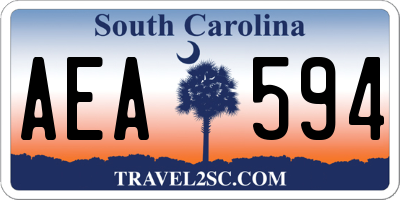 SC license plate AEA594