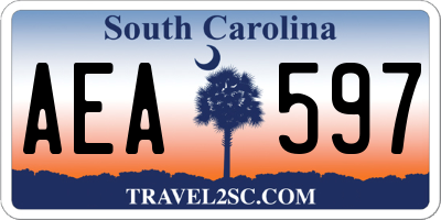 SC license plate AEA597