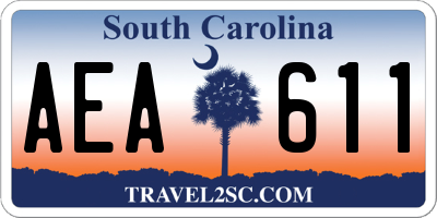 SC license plate AEA611