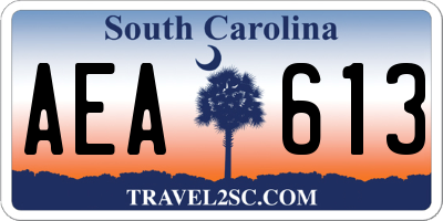 SC license plate AEA613