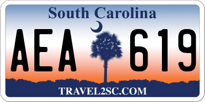SC license plate AEA619