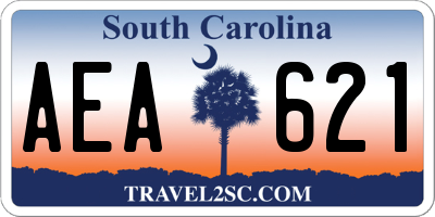 SC license plate AEA621