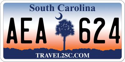SC license plate AEA624