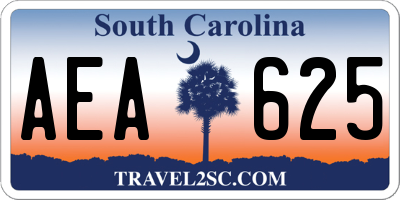 SC license plate AEA625