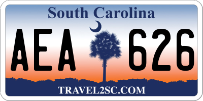 SC license plate AEA626