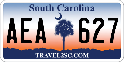 SC license plate AEA627