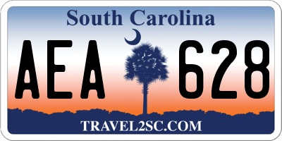SC license plate AEA628