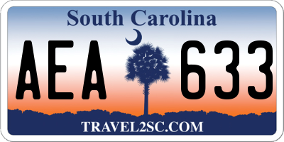 SC license plate AEA633