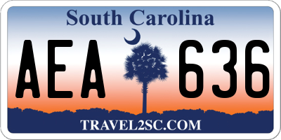 SC license plate AEA636