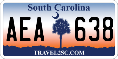 SC license plate AEA638