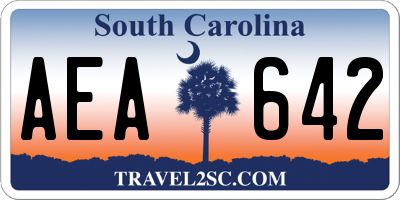 SC license plate AEA642