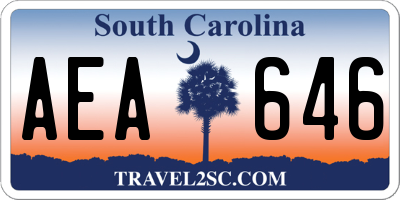 SC license plate AEA646