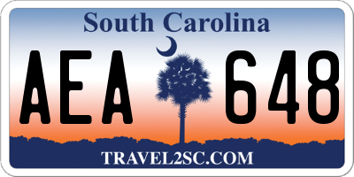SC license plate AEA648