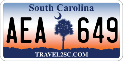 SC license plate AEA649